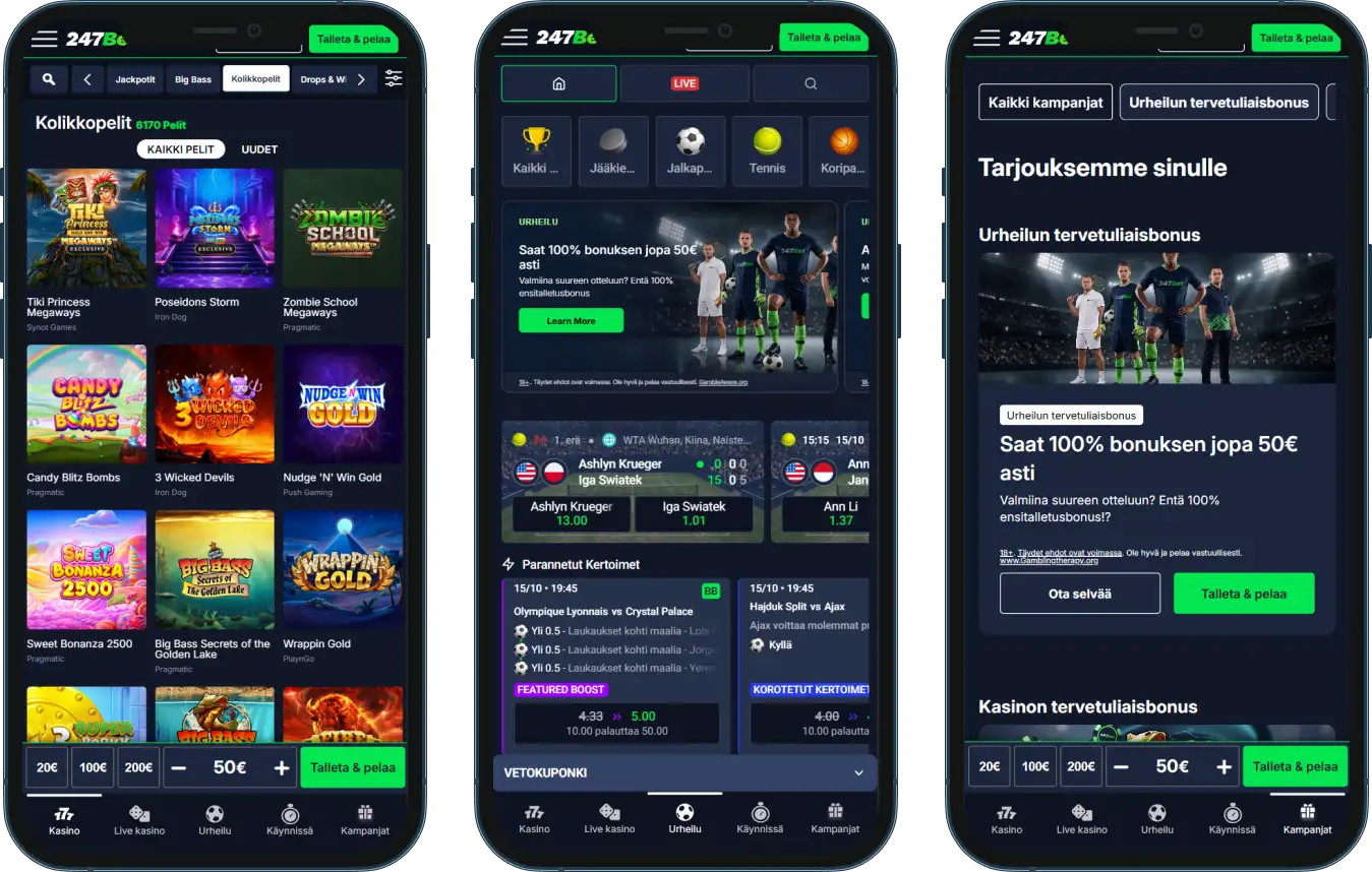 247Bet Casino mobiililaitteille