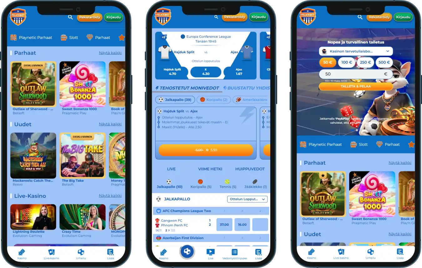 FeliceBet Casino mobiililaitteille