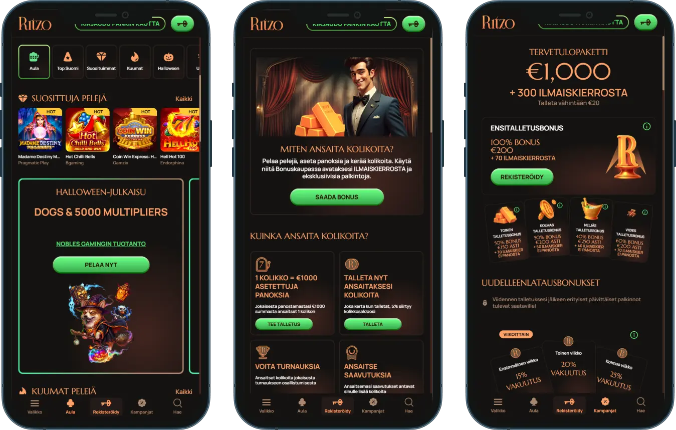 Ritzo Casino mobiililaitteille